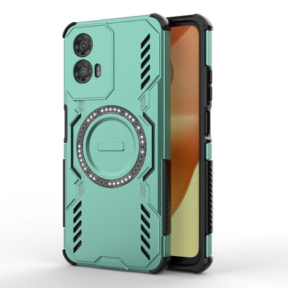 Motorola Moto G34 5G Butterfly Armor MagSafe Magnetic Ring Shockproof Protective Phone Case with Stand