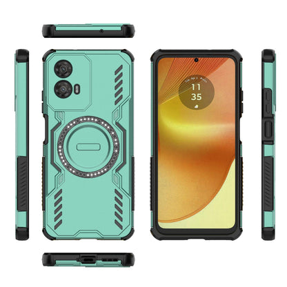 Motorola Moto G34 5G Butterfly Armor MagSafe Magnetic Ring Shockproof Protective Phone Case with Stand