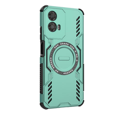 Motorola Moto G34 5G Butterfly Armor MagSafe Magnetic Ring Shockproof Protective Phone Case with Stand