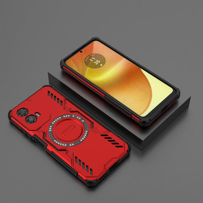Motorola Moto G34 5G Butterfly Armor MagSafe Magnetic Ring Shockproof Protective Phone Case with Stand