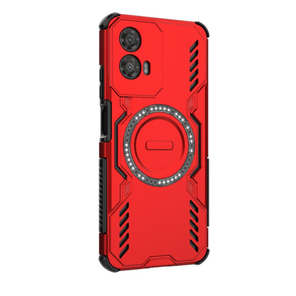 Motorola Moto G34 5G Butterfly Armor MagSafe Magnetic Ring Shockproof Protective Phone Case with Stand