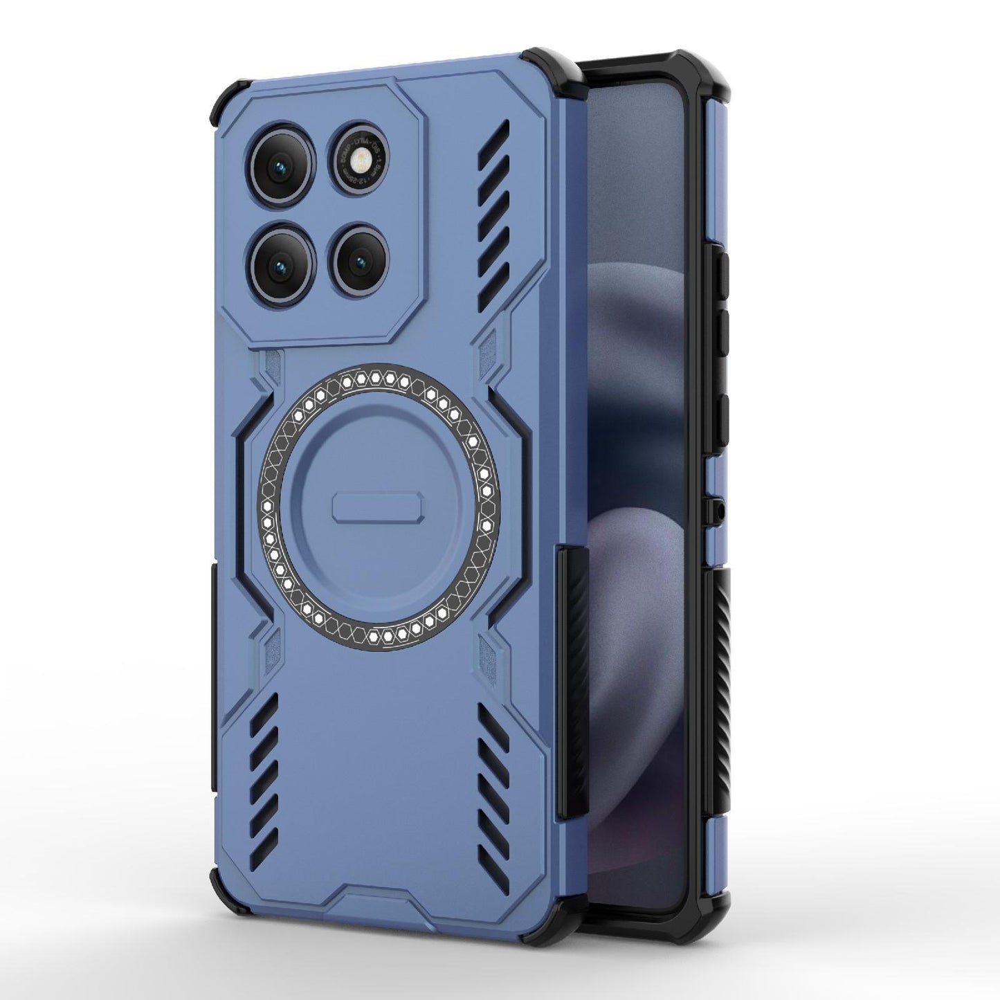 Motorola Moto G86 Power 5G Butterfly Armor MagSafe Magnetic Ring Shockproof Protective Phone Case with Stand