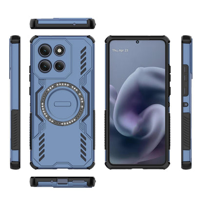 Motorola Moto G86 Power 5G Butterfly Armor MagSafe Magnetic Ring Shockproof Protective Phone Case with Stand