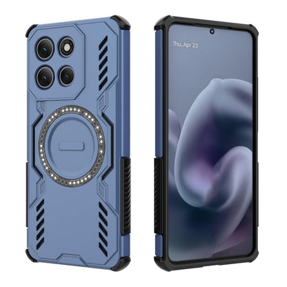 Motorola Moto G86 Power 5G Butterfly Armor MagSafe Magnetic Ring Shockproof Protective Phone Case with Stand