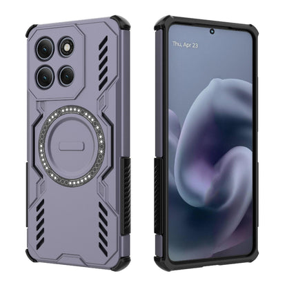 Motorola Moto G86 Power 5G Butterfly Armor MagSafe Magnetic Ring Shockproof Protective Phone Case with Stand