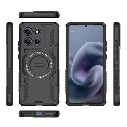 Motorola Moto G86 Power 5G Butterfly Armor MagSafe Magnetic Ring Shockproof Protective Phone Case with Stand