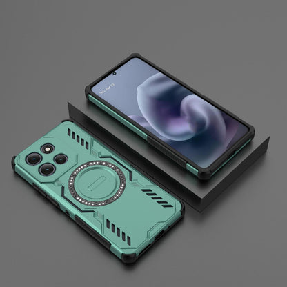 Motorola Moto G86 Power 5G Butterfly Armor MagSafe Magnetic Ring Shockproof Protective Phone Case with Stand
