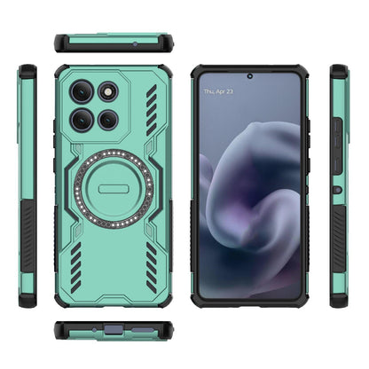 Motorola Moto G86 Power 5G Butterfly Armor MagSafe Magnetic Ring Shockproof Protective Phone Case with Stand