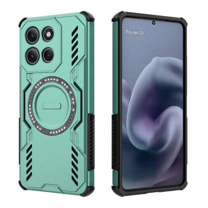 Motorola Moto G86 Power 5G Butterfly Armor MagSafe Magnetic Ring Shockproof Protective Phone Case with Stand