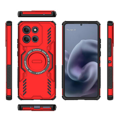 Motorola Moto G86 Power 5G Butterfly Armor MagSafe Magnetic Ring Shockproof Protective Phone Case with Stand