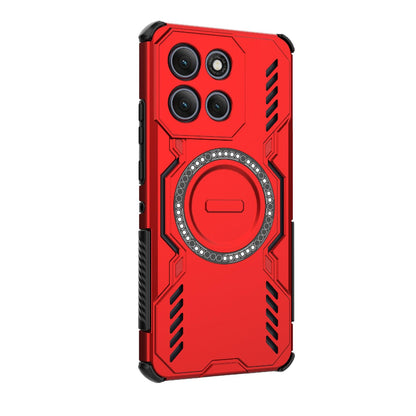 Motorola Moto G86 Power 5G Butterfly Armor MagSafe Magnetic Ring Shockproof Protective Phone Case with Stand