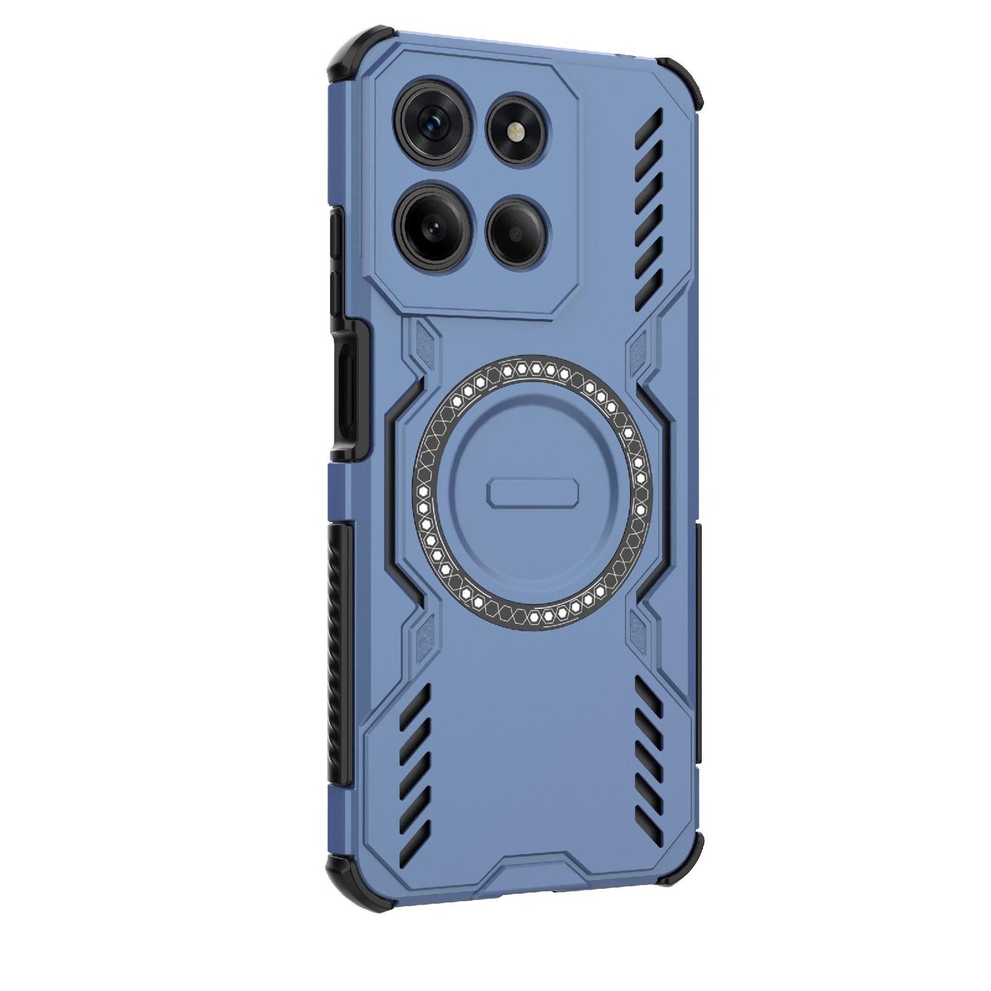 Motorola Moto G15 4G Butterfly Armor MagSafe Magnetic Ring Shockproof Protective Phone Case with Stand