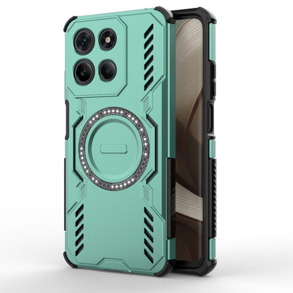 Motorola Moto G15 4G Butterfly Armor MagSafe Magnetic Ring Shockproof Protective Phone Case with Stand