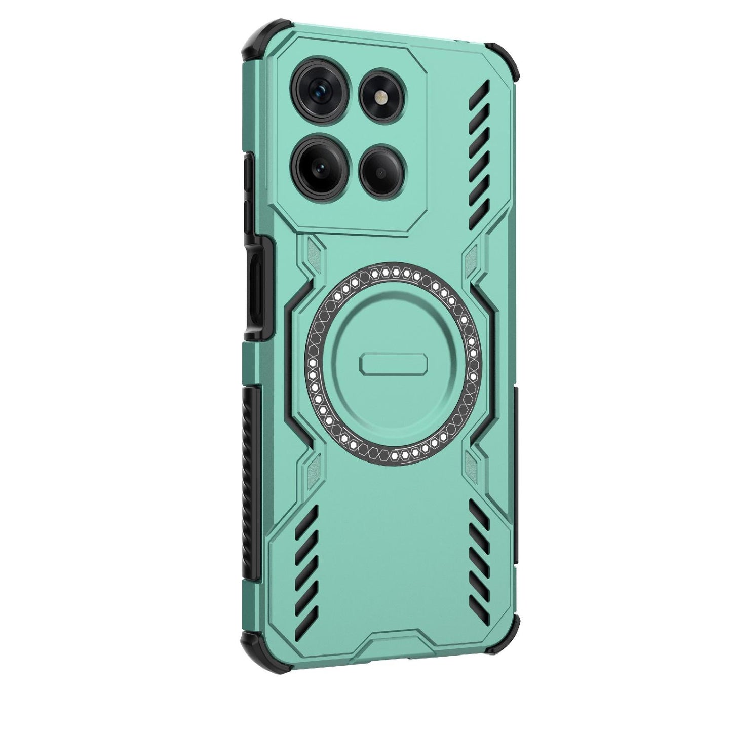 Motorola Moto G15 4G Butterfly Armor MagSafe Magnetic Ring Shockproof Protective Phone Case with Stand
