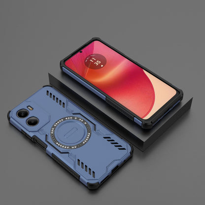 Motorola Moto G05 4G Butterfly Armor MagSafe Magnetic Ring Shockproof Protective Phone Case with Stand
