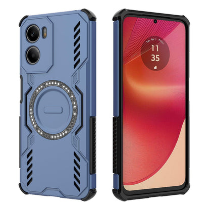 Motorola Moto G05 4G Butterfly Armor MagSafe Magnetic Ring Shockproof Protective Phone Case with Stand