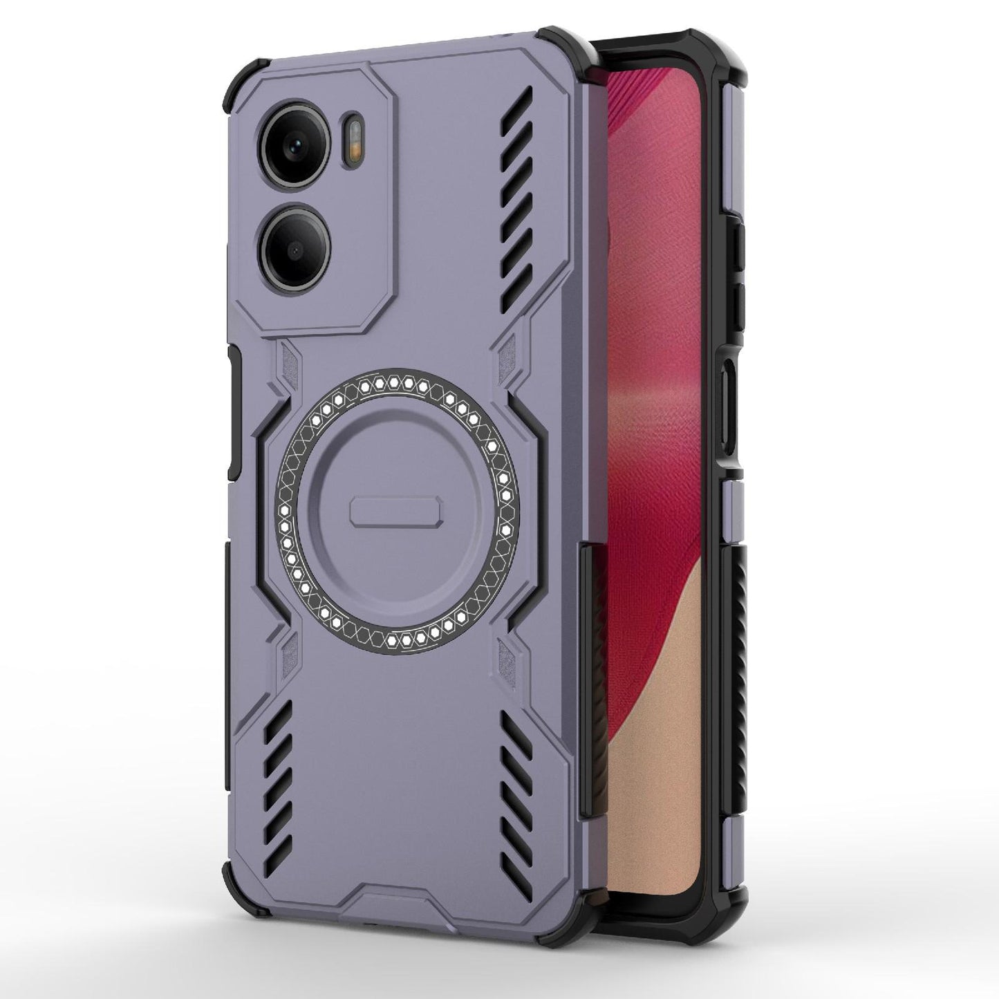 Motorola Moto G05 4G Butterfly Armor MagSafe Magnetic Ring Shockproof Protective Phone Case with Stand