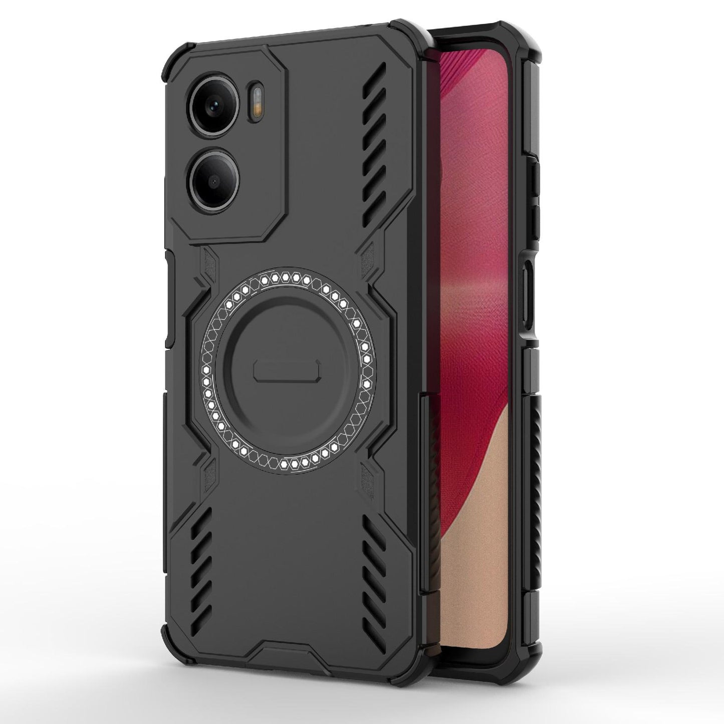 Motorola Moto G05 4G Butterfly Armor MagSafe Magnetic Ring Shockproof Protective Phone Case with Stand