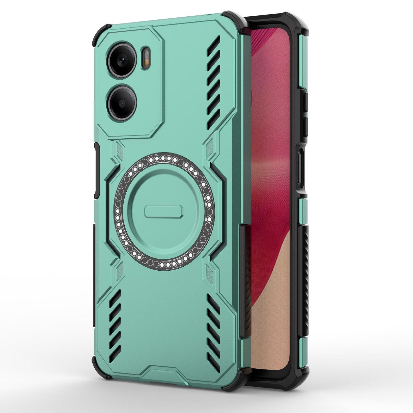 Motorola Moto G05 4G Butterfly Armor MagSafe Magnetic Ring Shockproof Protective Phone Case with Stand