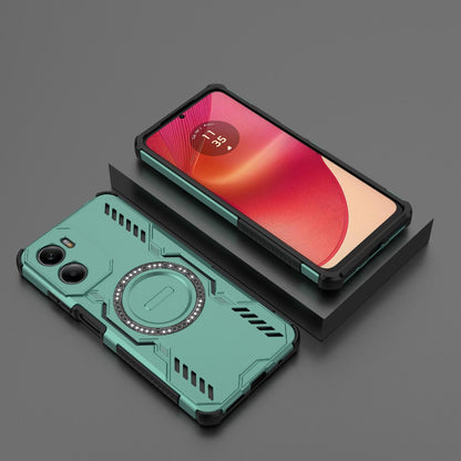 Motorola Moto G05 4G Butterfly Armor MagSafe Magnetic Ring Shockproof Protective Phone Case with Stand