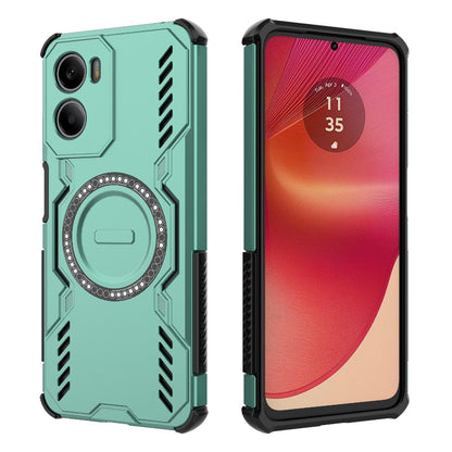 Motorola Moto G05 4G Butterfly Armor MagSafe Magnetic Ring Shockproof Protective Phone Case with Stand