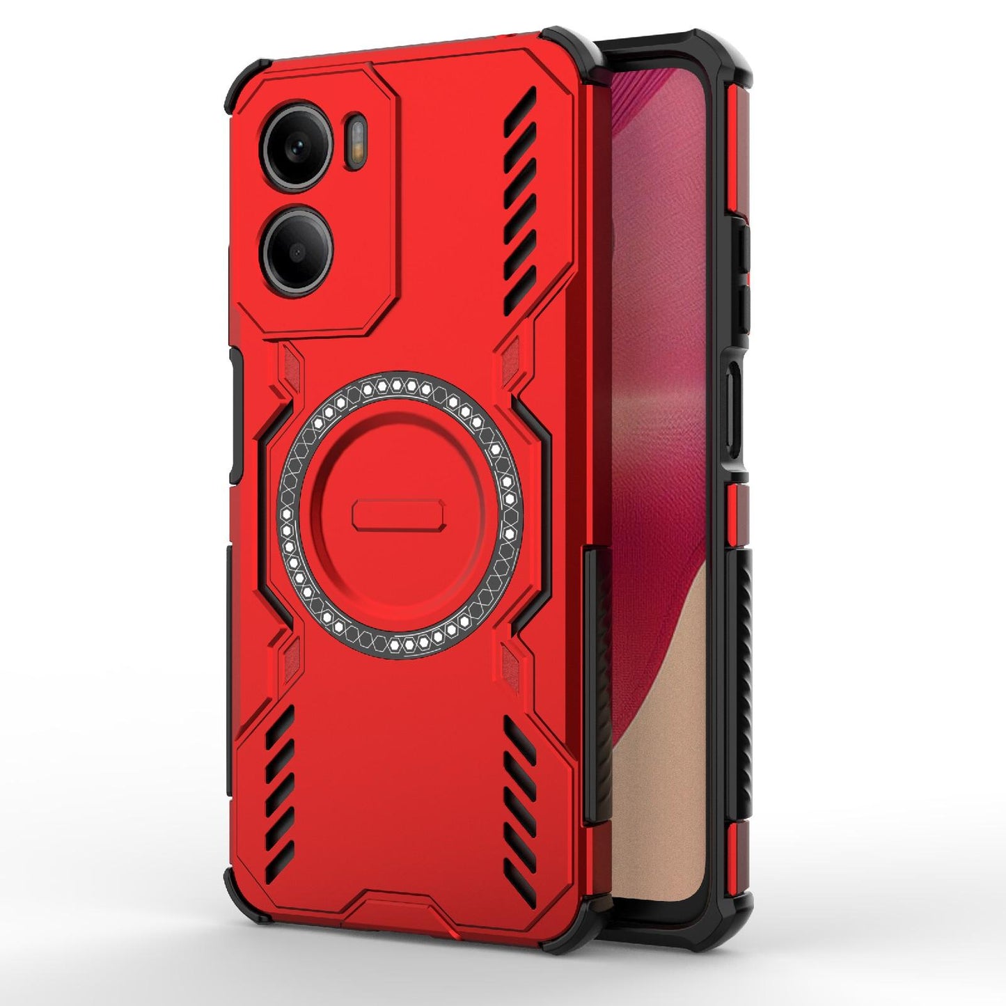 Motorola Moto G05 4G Butterfly Armor MagSafe Magnetic Ring Shockproof Protective Phone Case with Stand
