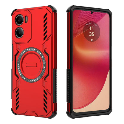 Motorola Moto G05 4G Butterfly Armor MagSafe Magnetic Ring Shockproof Protective Phone Case with Stand