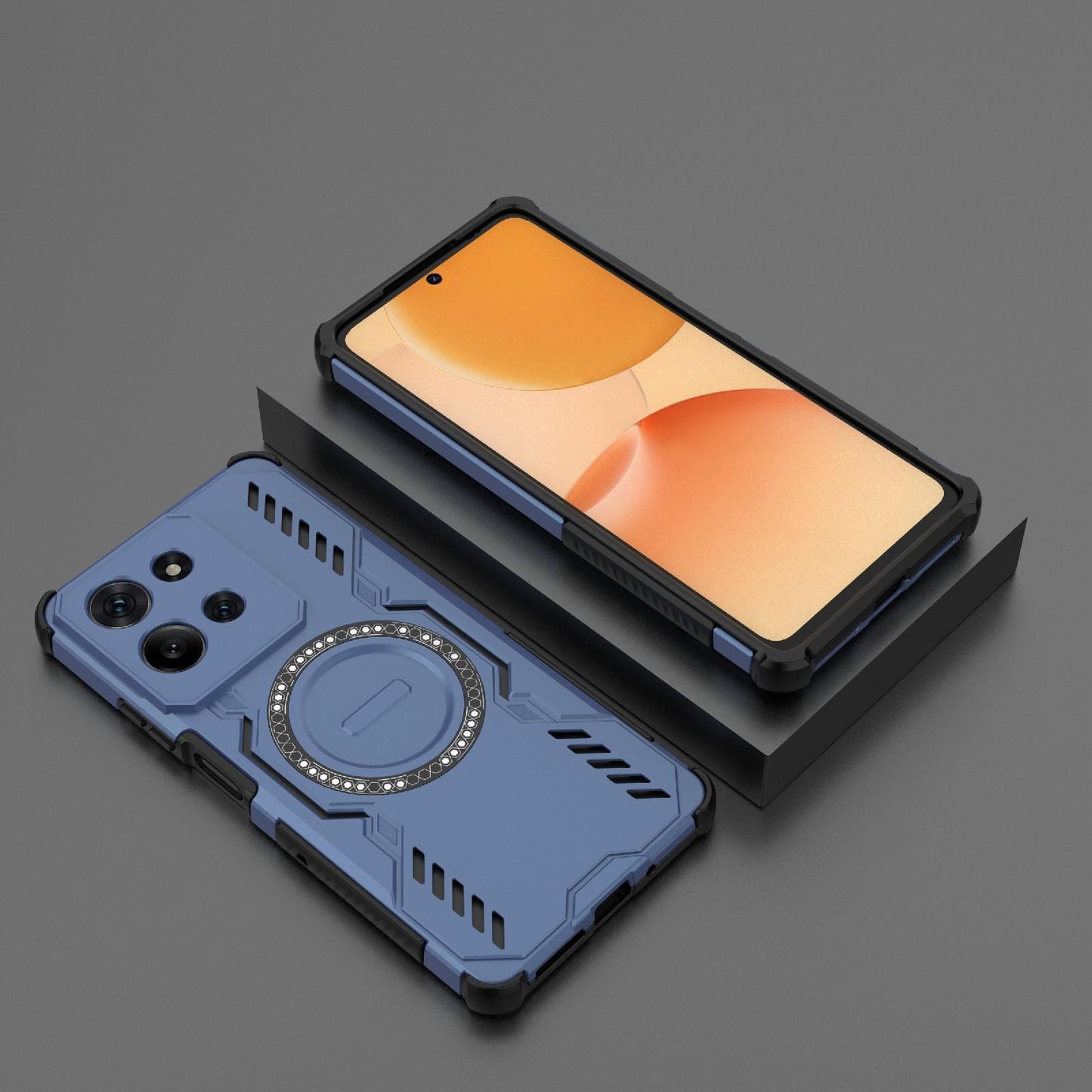 Motorola Moto G75 5G Butterfly Armor MagSafe Magnetic Ring Shockproof Protective Phone Case with Stand