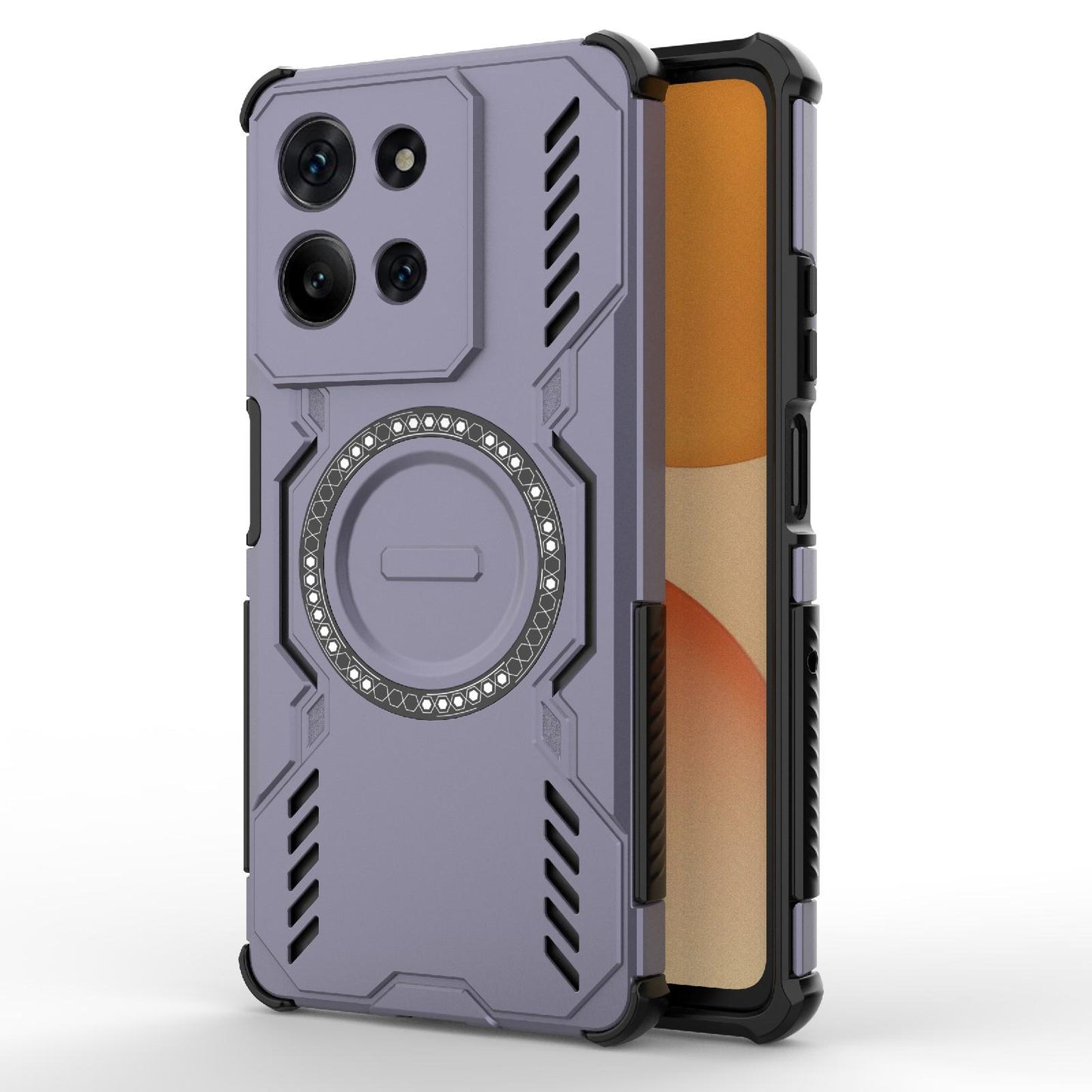 Motorola Moto G75 5G Butterfly Armor MagSafe Magnetic Ring Shockproof Protective Phone Case with Stand