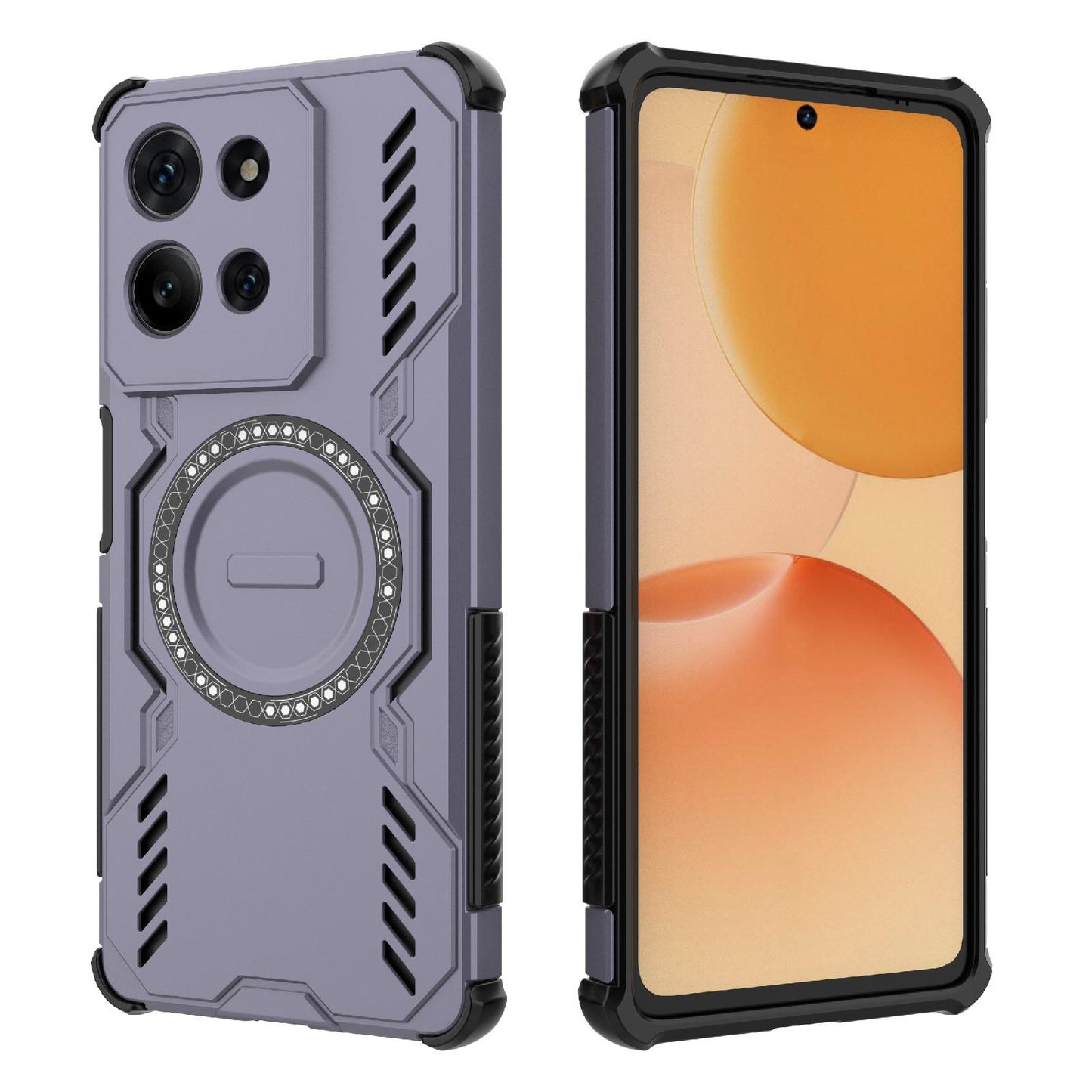 Motorola Moto G75 5G Butterfly Armor MagSafe Magnetic Ring Shockproof Protective Phone Case with Stand
