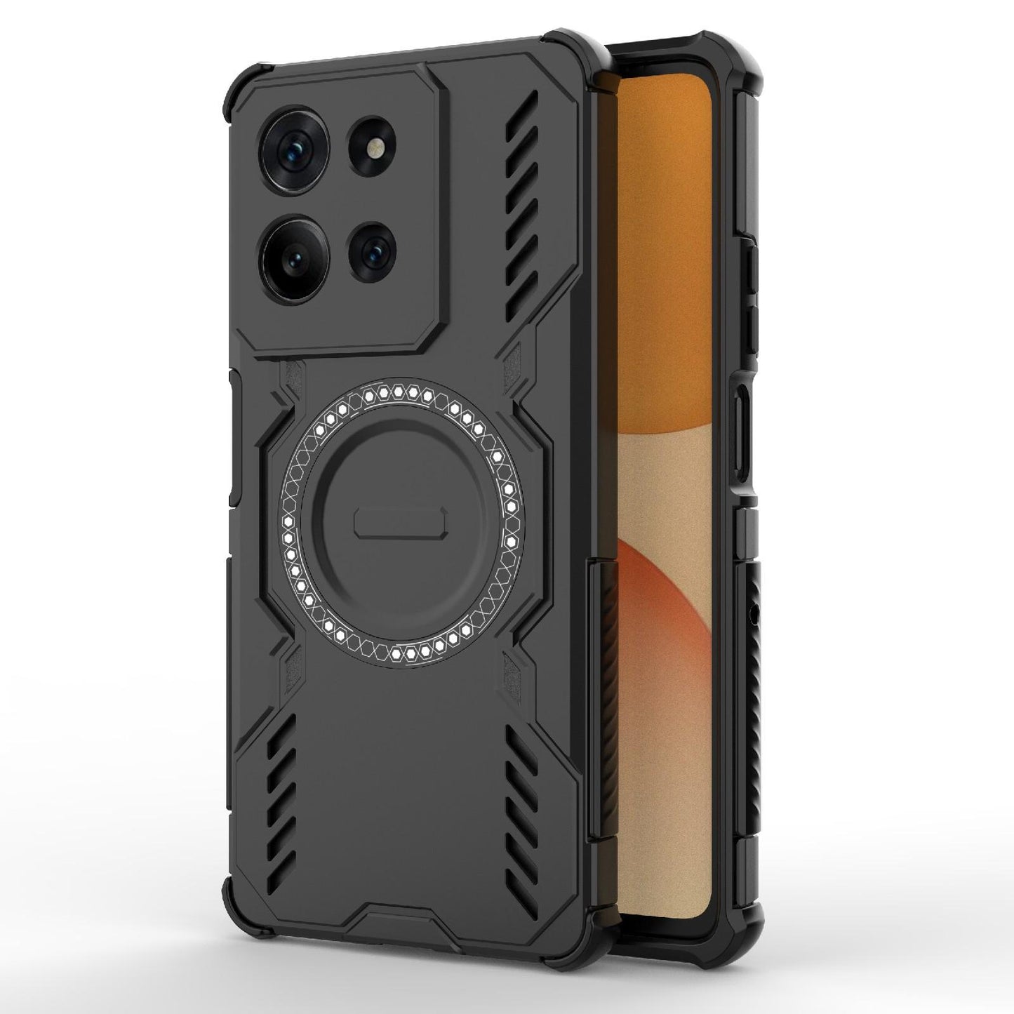 Motorola Moto G75 5G Butterfly Armor MagSafe Magnetic Ring Shockproof Protective Phone Case with Stand