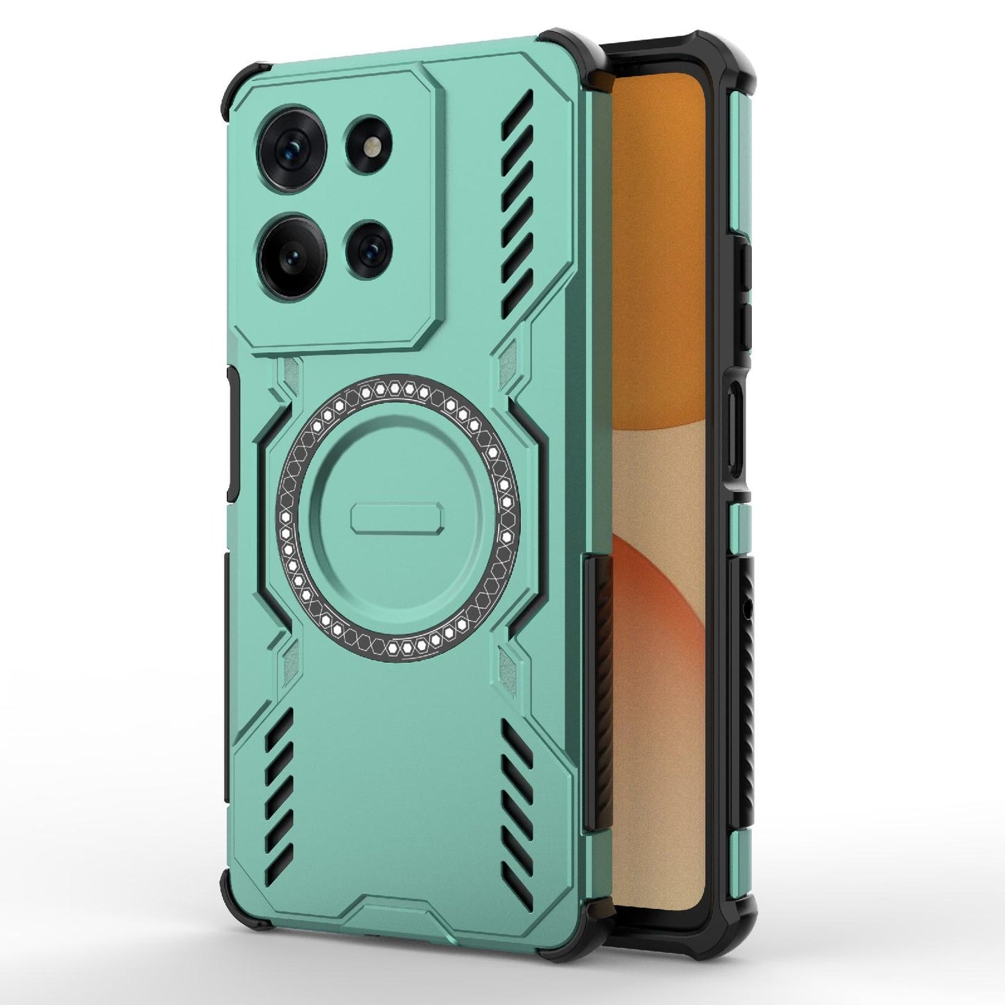 Motorola Moto G75 5G Butterfly Armor MagSafe Magnetic Ring Shockproof Protective Phone Case with Stand