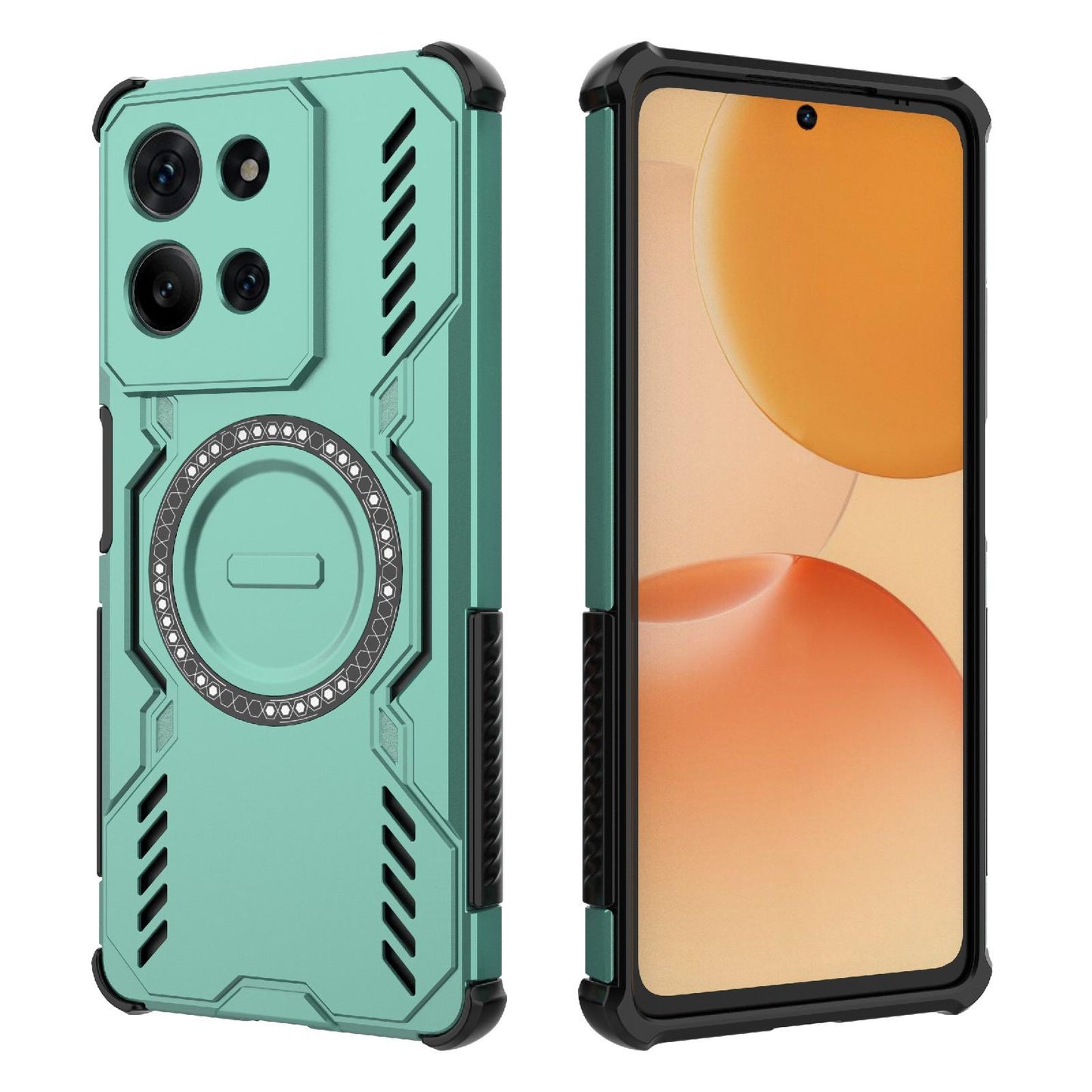 Motorola Moto G75 5G Butterfly Armor MagSafe Magnetic Ring Shockproof Protective Phone Case with Stand