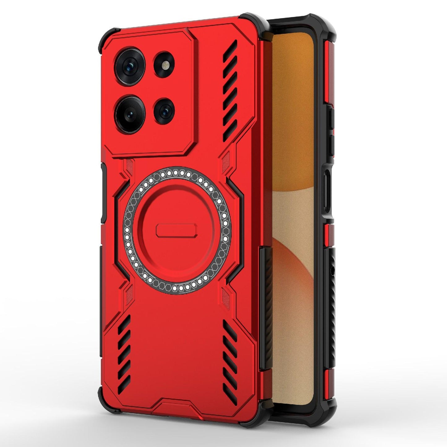 Motorola Moto G75 5G Butterfly Armor MagSafe Magnetic Ring Shockproof Protective Phone Case with Stand
