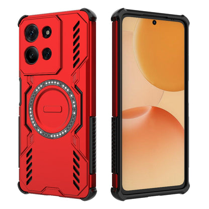 Motorola Moto G75 5G Butterfly Armor MagSafe Magnetic Ring Shockproof Protective Phone Case with Stand