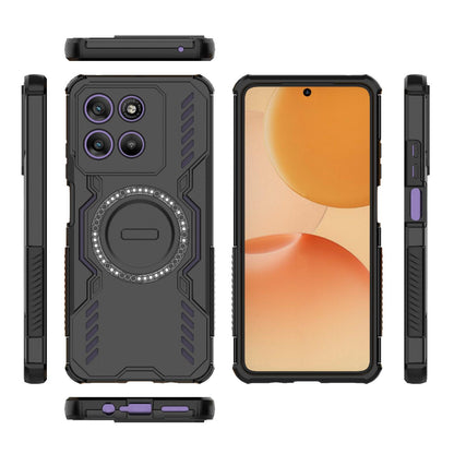 Motorola Moto G67 Power 5G India Butterfly Armor MagSafe Magnetic Ring Shockproof Protective Phone Case with Stand