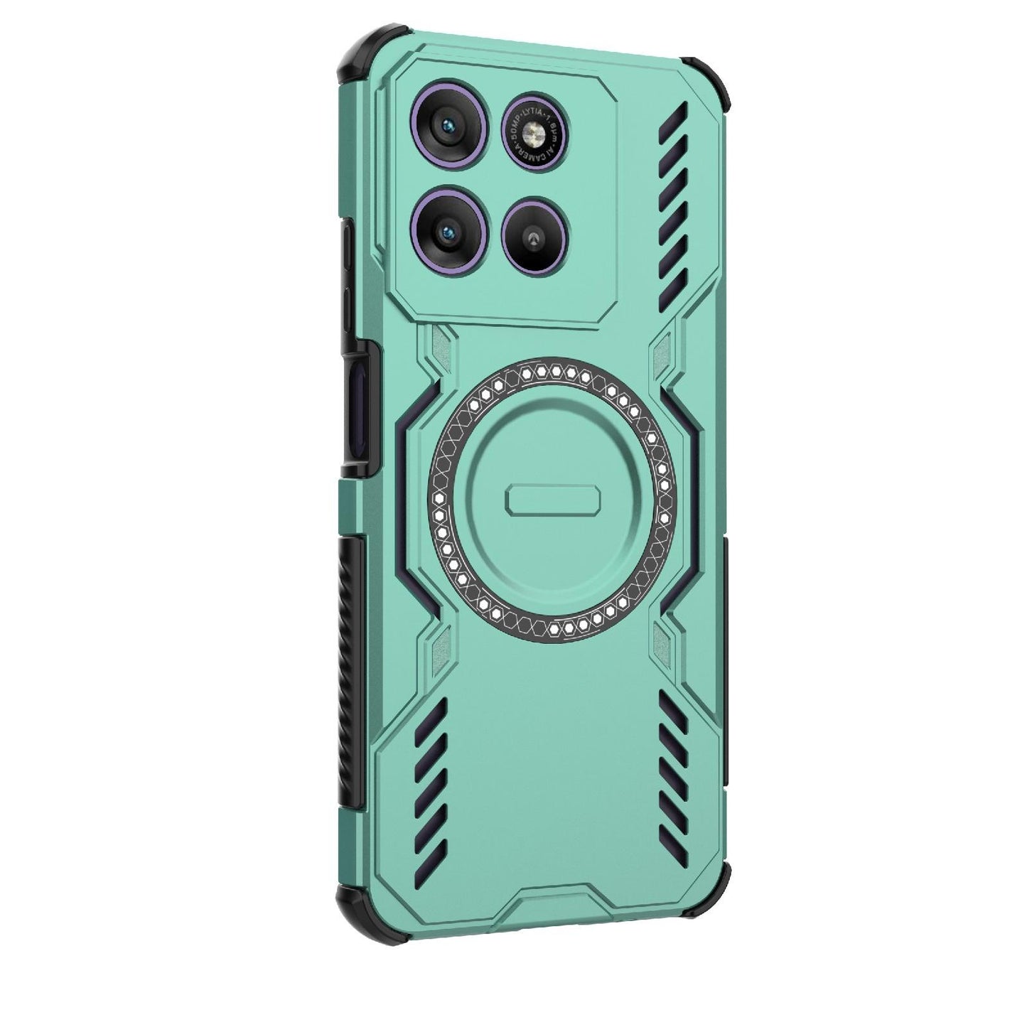 Motorola Moto G67 Power 5G India Butterfly Armor MagSafe Magnetic Ring Shockproof Protective Phone Case with Stand