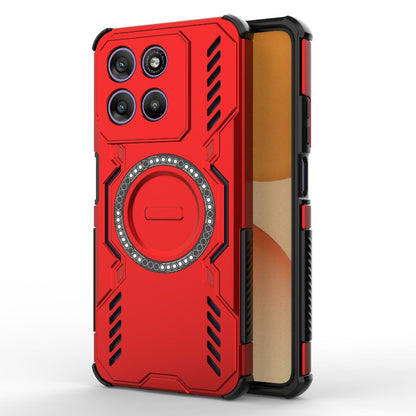 Motorola Moto G67 Power 5G India Butterfly Armor MagSafe Magnetic Ring Shockproof Protective Phone Case with Stand