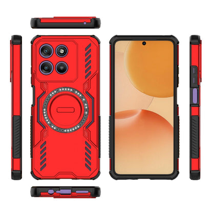 Motorola Moto G67 Power 5G India Butterfly Armor MagSafe Magnetic Ring Shockproof Protective Phone Case with Stand