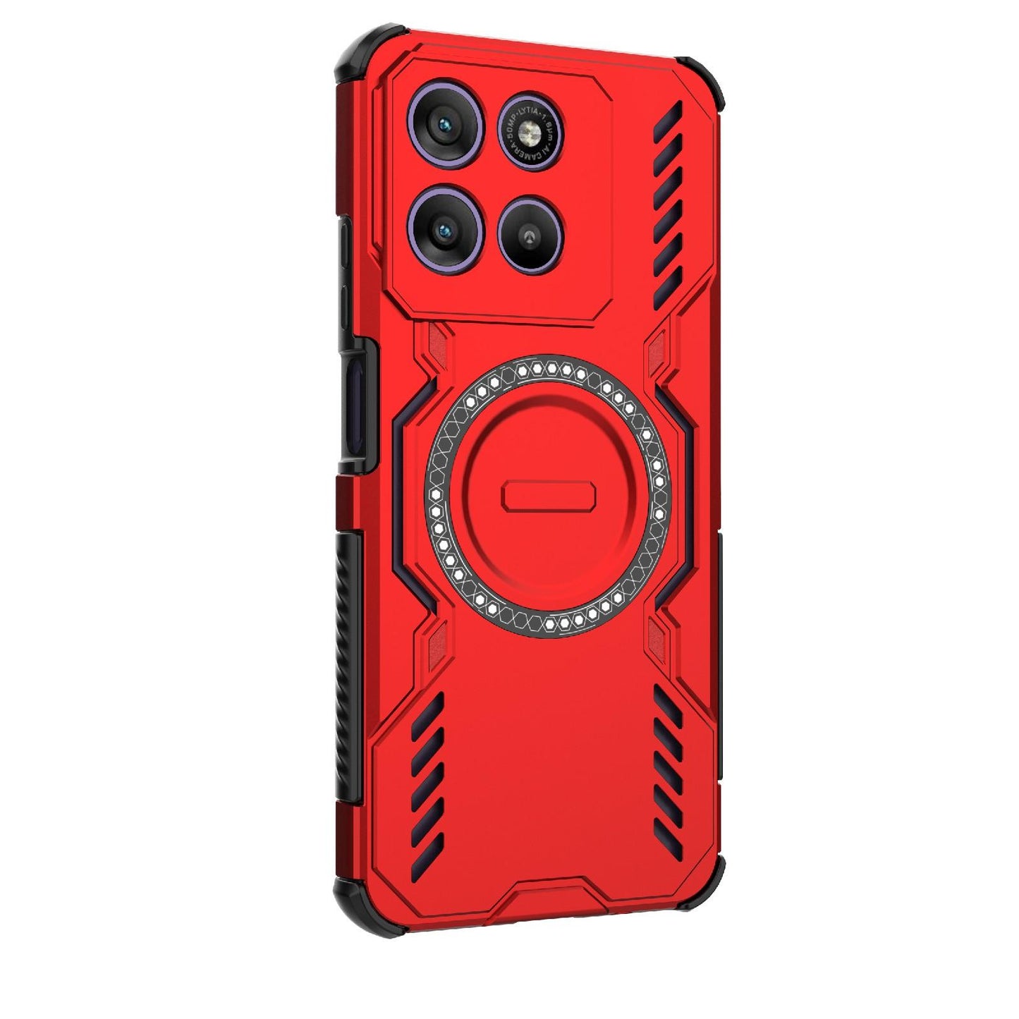 Motorola Moto G67 Power 5G India Butterfly Armor MagSafe Magnetic Ring Shockproof Protective Phone Case with Stand