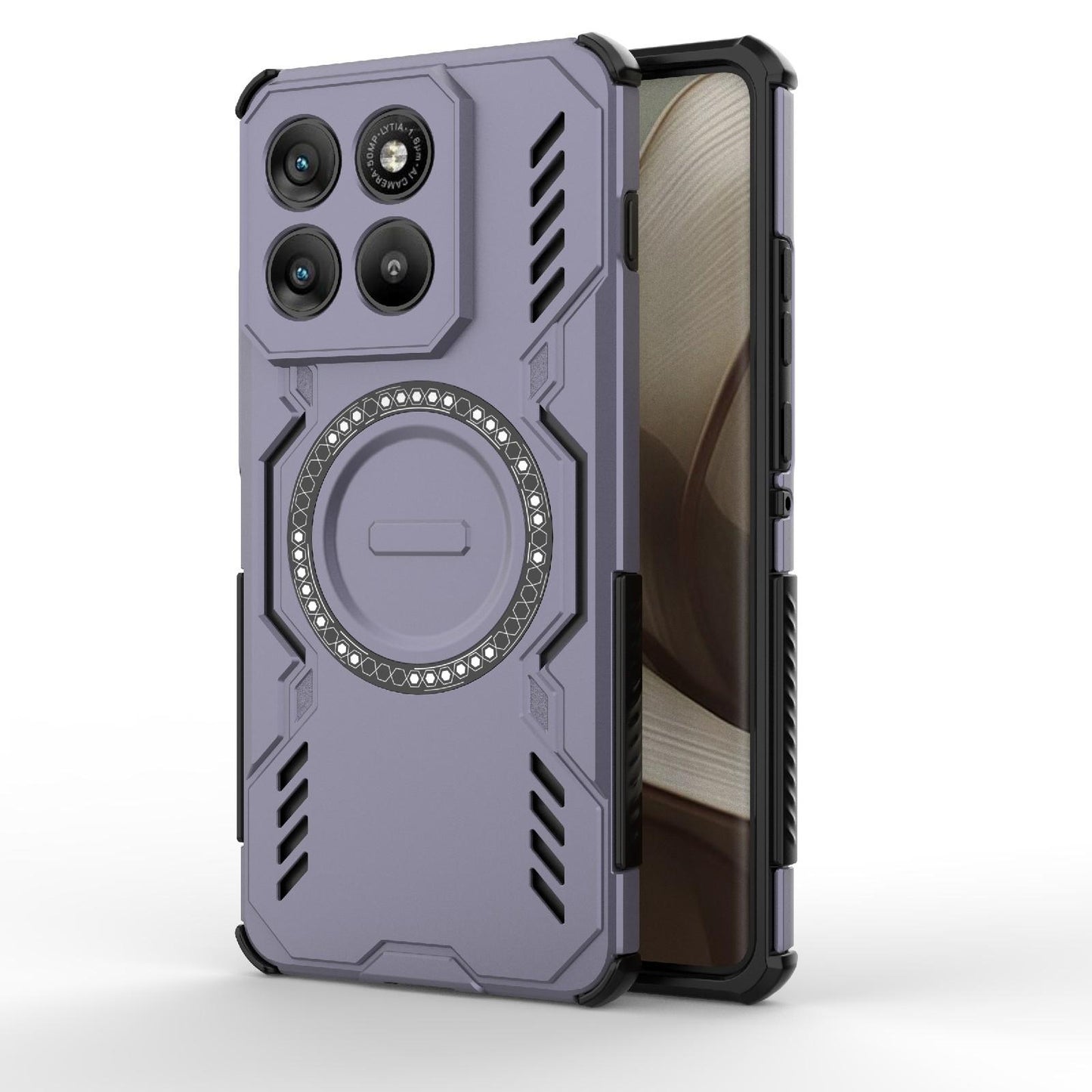 Motorola Edge 70 5G Butterfly Armor MagSafe Magnetic Ring Shockproof Protective Phone Case with Stand