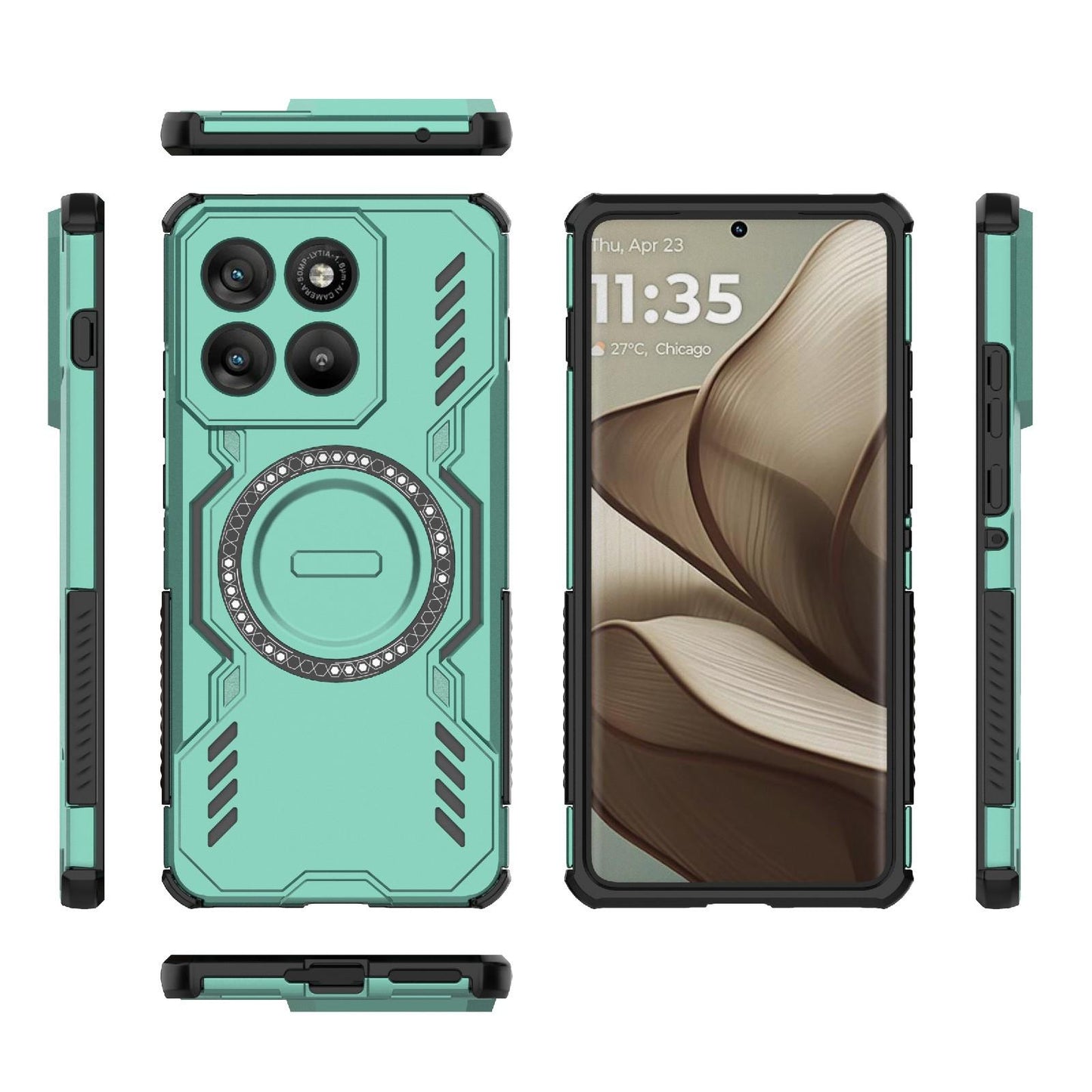 Motorola Edge 70 5G Butterfly Armor MagSafe Magnetic Ring Shockproof Protective Phone Case with Stand