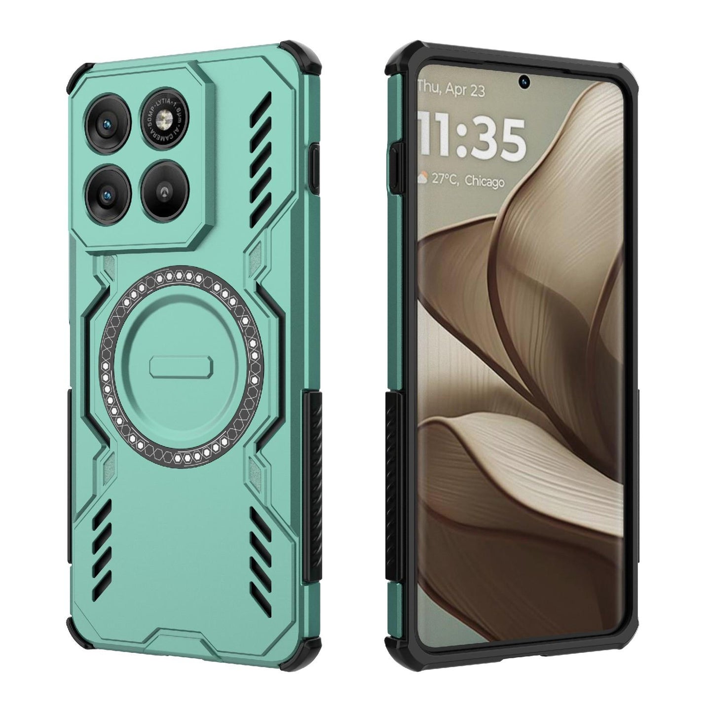 Motorola Edge 70 5G Butterfly Armor MagSafe Magnetic Ring Shockproof Protective Phone Case with Stand