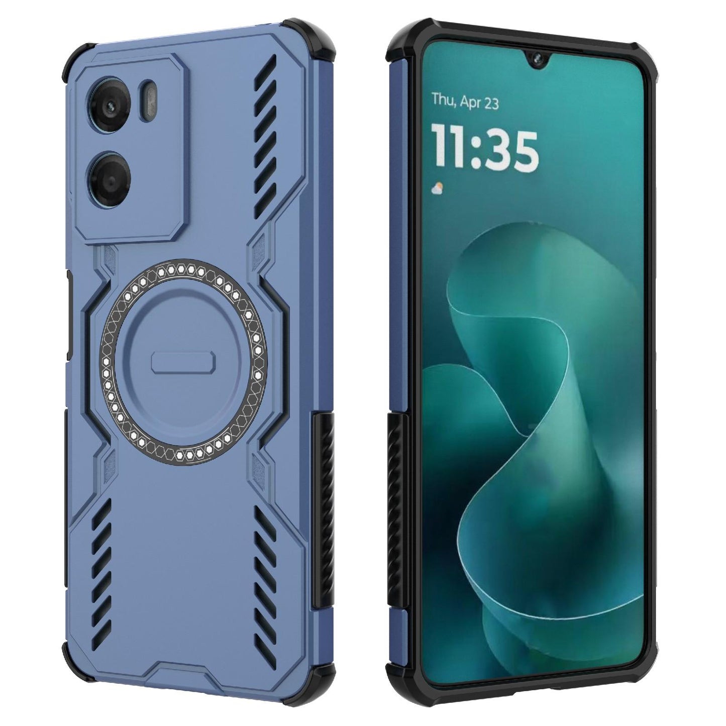 Motorola Moto G06 4G Butterfly Armor MagSafe Magnetic Ring Shockproof Protective Phone Case with Stand