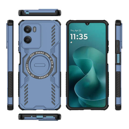Motorola Moto G06 4G Butterfly Armor MagSafe Magnetic Ring Shockproof Protective Phone Case with Stand