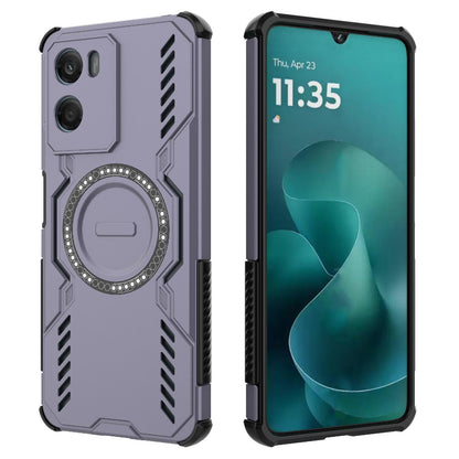 Motorola Moto G06 4G Butterfly Armor MagSafe Magnetic Ring Shockproof Protective Phone Case with Stand