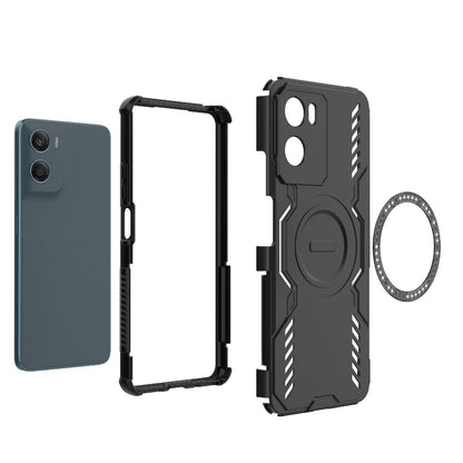 Motorola Moto G06 4G Butterfly Armor MagSafe Magnetic Ring Shockproof Protective Phone Case with Stand