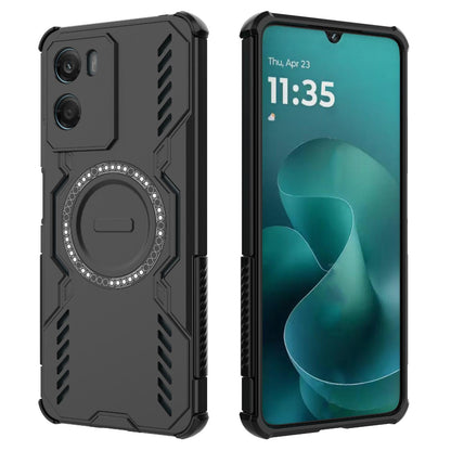 Motorola Moto G06 4G Butterfly Armor MagSafe Magnetic Ring Shockproof Protective Phone Case with Stand