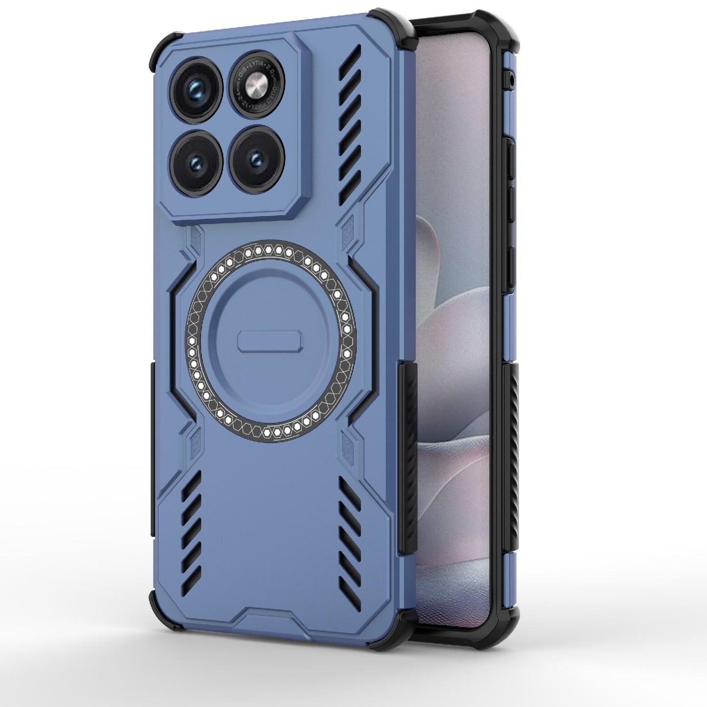 Motorola Edge 70 Fusion 5G Butterfly Armor MagSafe Magnetic Ring Shockproof Protective Phone Case with Stand