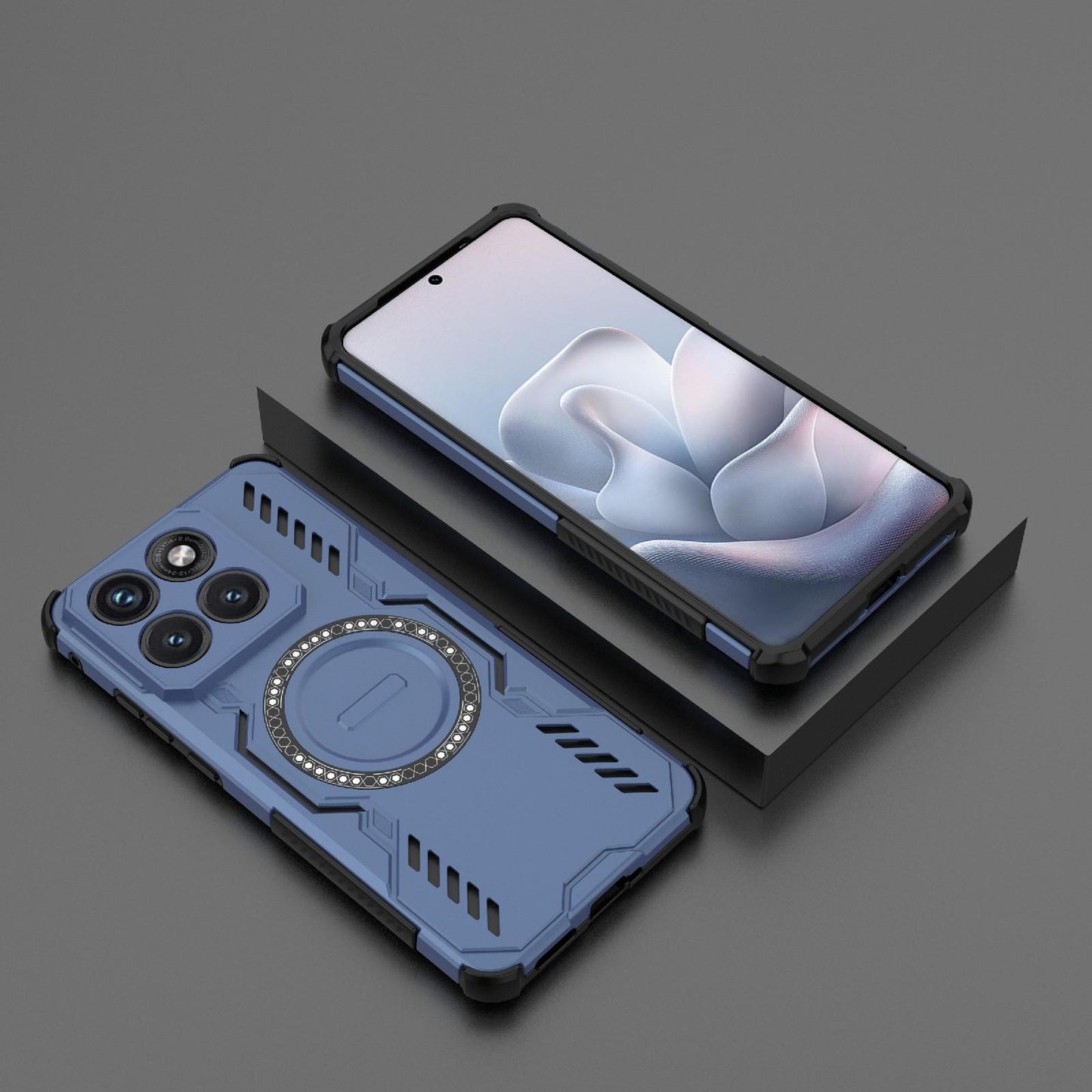 Motorola Edge 70 Fusion 5G Butterfly Armor MagSafe Magnetic Ring Shockproof Protective Phone Case with Stand